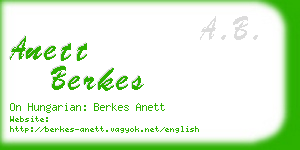 anett berkes business card